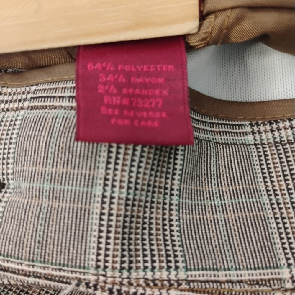 212 Collection Classic Slimming Fit Womens 2‎  Gray Brown Plaid Pants NEW NEW F - Picture 6 of 6